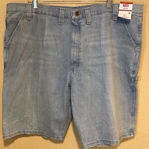 Wrangler Jean Shorts Men's Size 44 Blue Carpenter‎ Loose Fit Denim, Light Wash